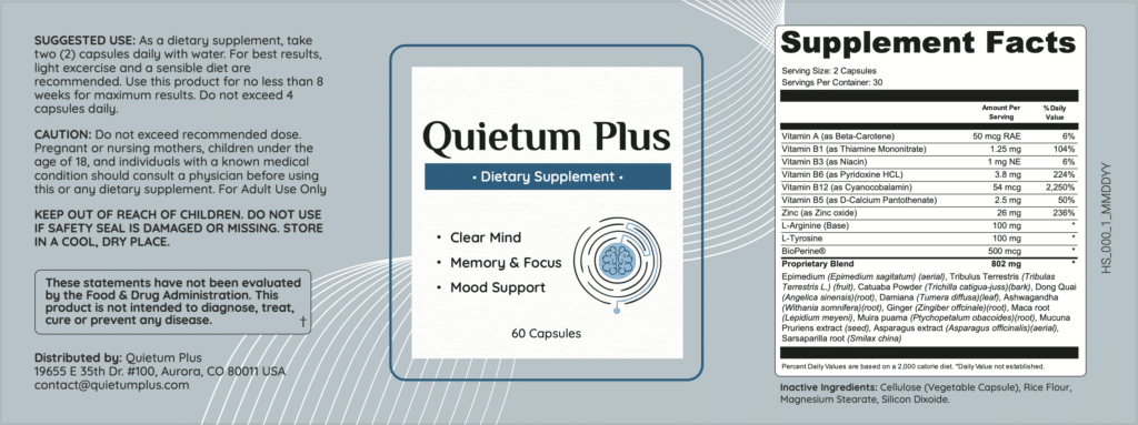 quietum plus label